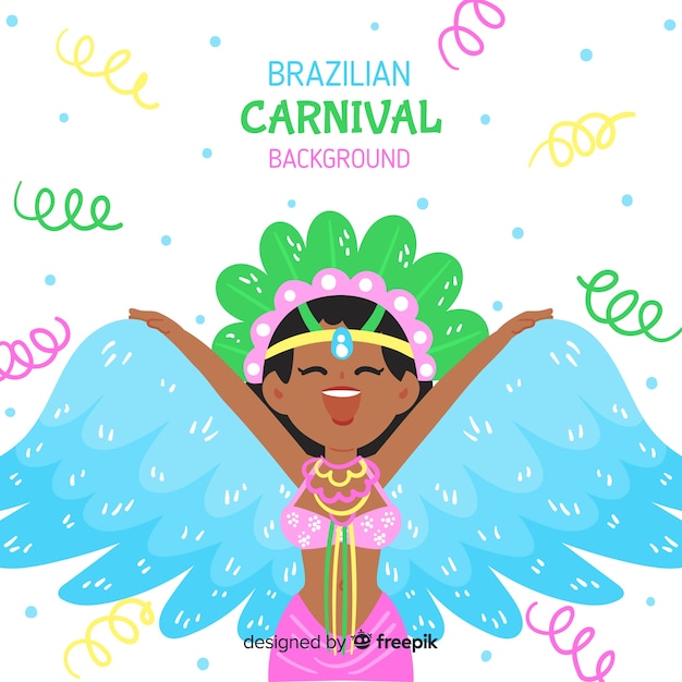 Vector gratuito fondo de carnaval brasileño dibujado a mano