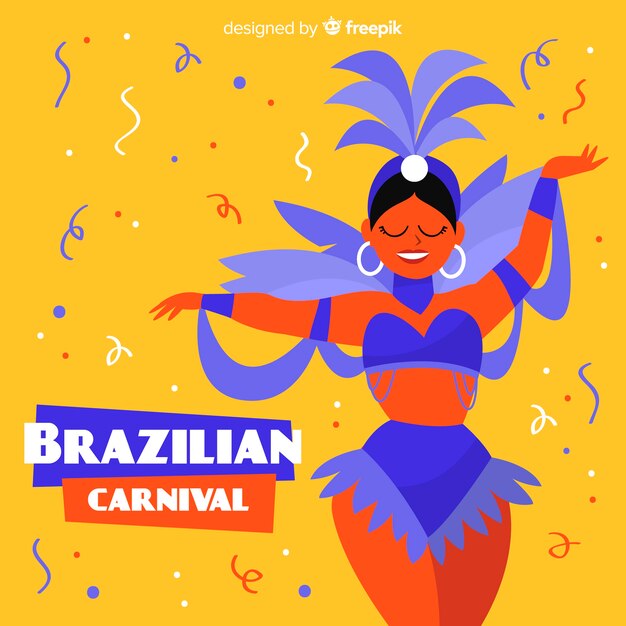 Fondo de carnaval brasileño dibujado a mano