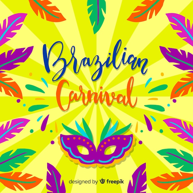 Fondo de carnaval brasileño dibujado a mano