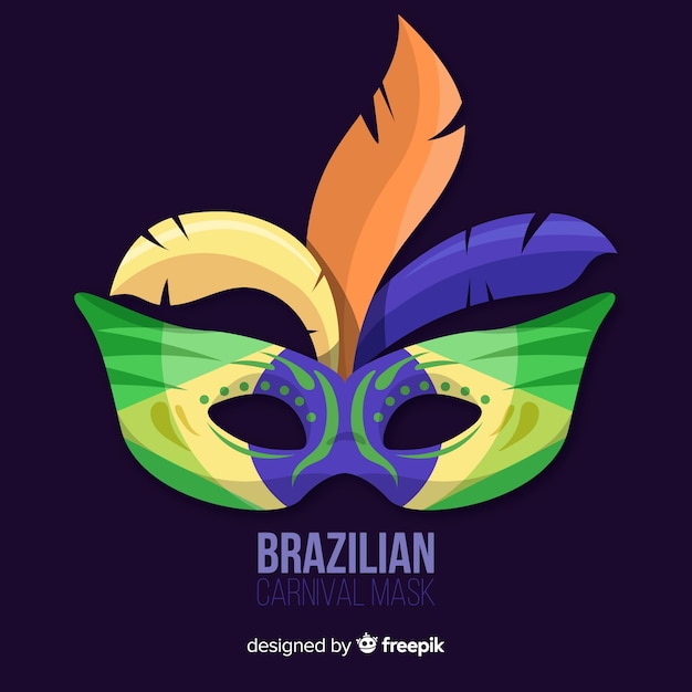 Vector gratuito fondo carnaval brasileño máscara colorida