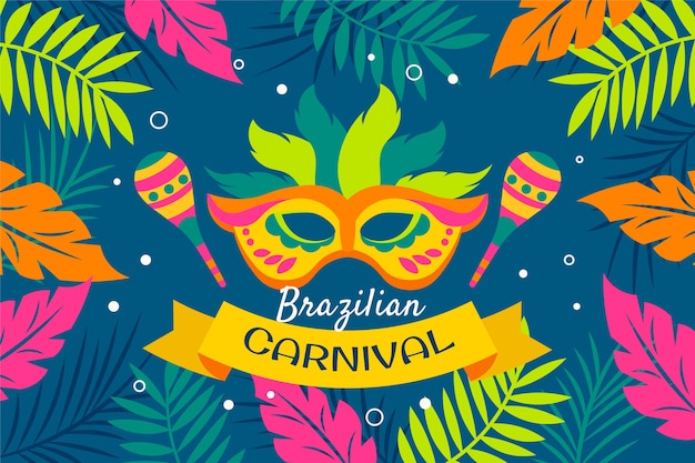 Vector gratuito fondo de carnaval brasileño plano