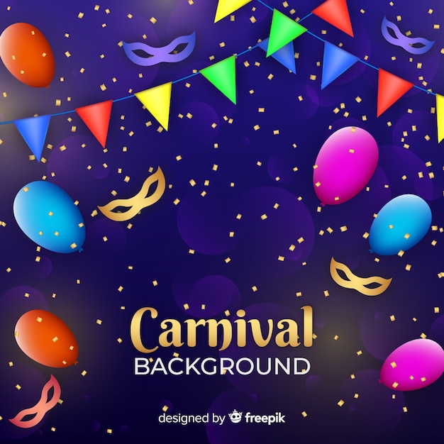 Vector gratuito fondo carnaval confeti dorado