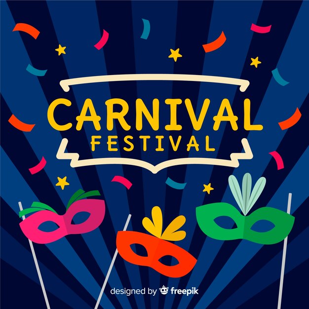 Fondo de carnaval en diseño plano