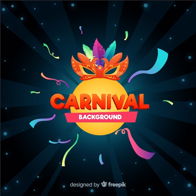 Vector gratuito fondo de carnaval en diseño plano