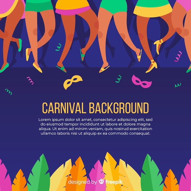 Vector gratuito fondo de carnaval en diseño plano