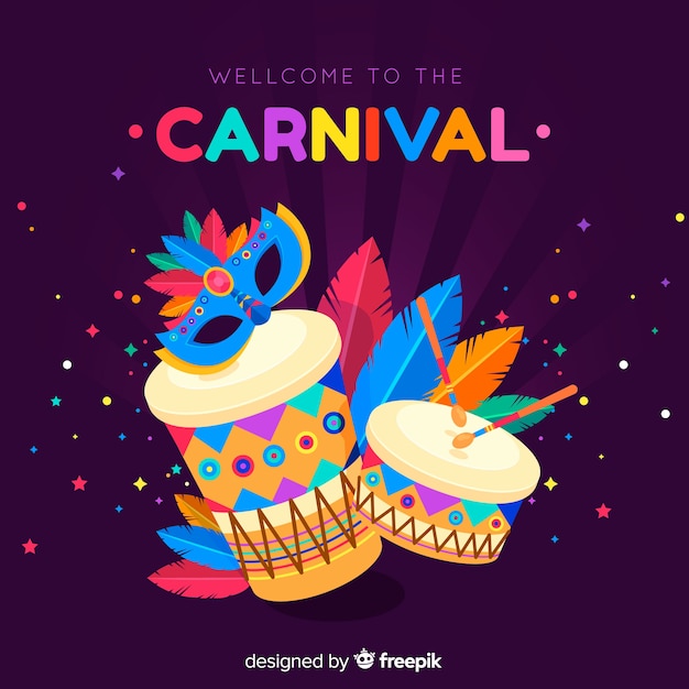 Fondo de carnaval en diseño plano