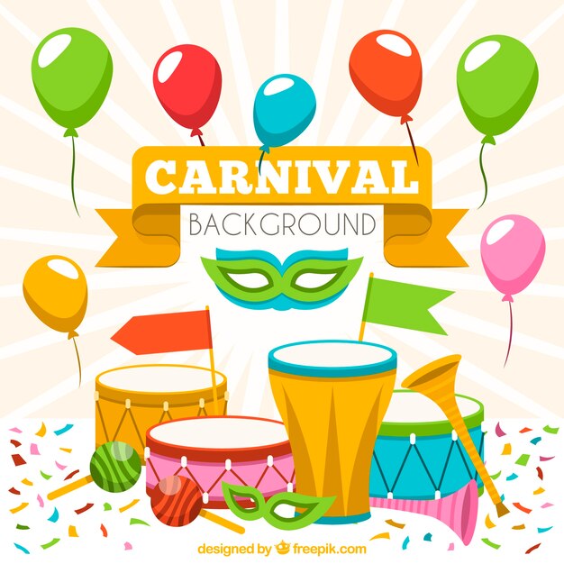 Fondo para carnaval con elementos coloridos