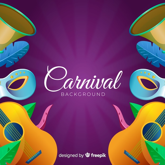 Vector gratuito fondo carnaval elementos realistas