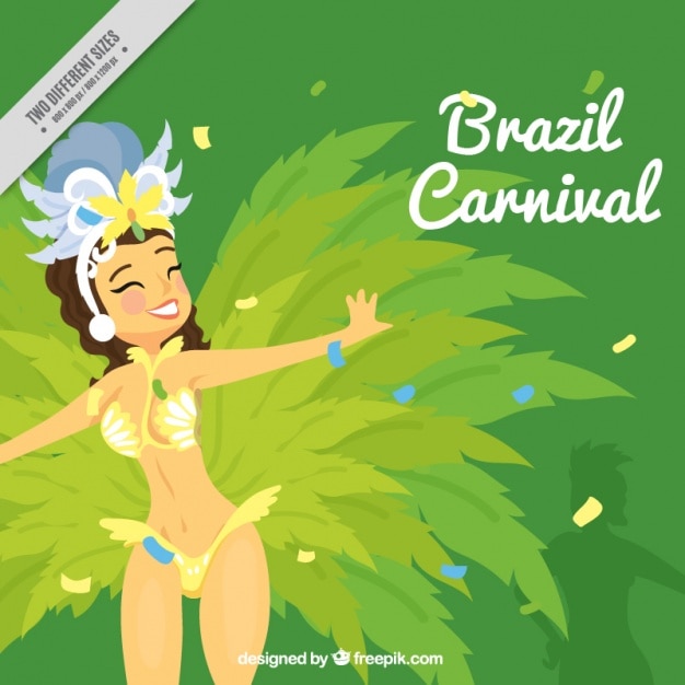 Vector gratuito fondo de carnaval con linda brasileña