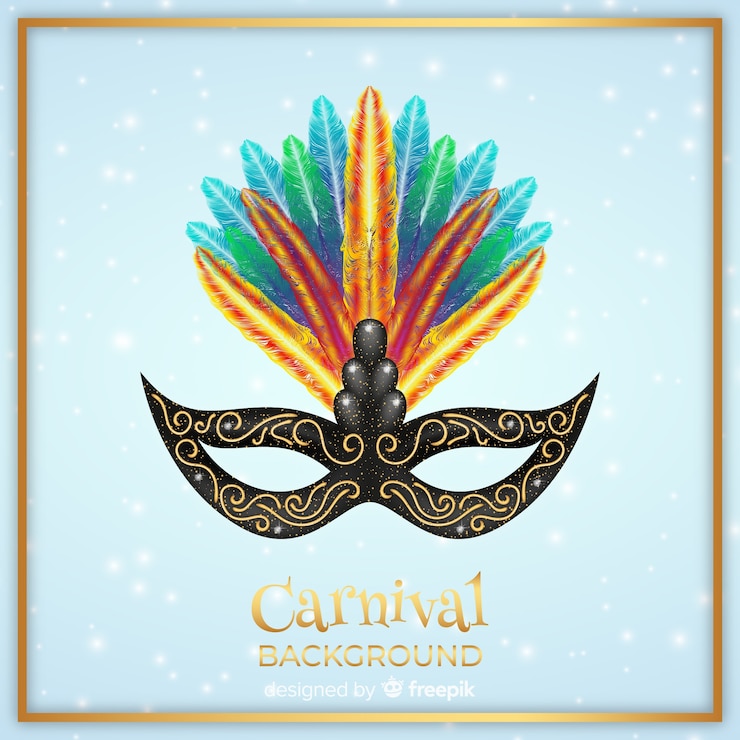 Vector gratuito fondo carnaval máscara dibujada a mano