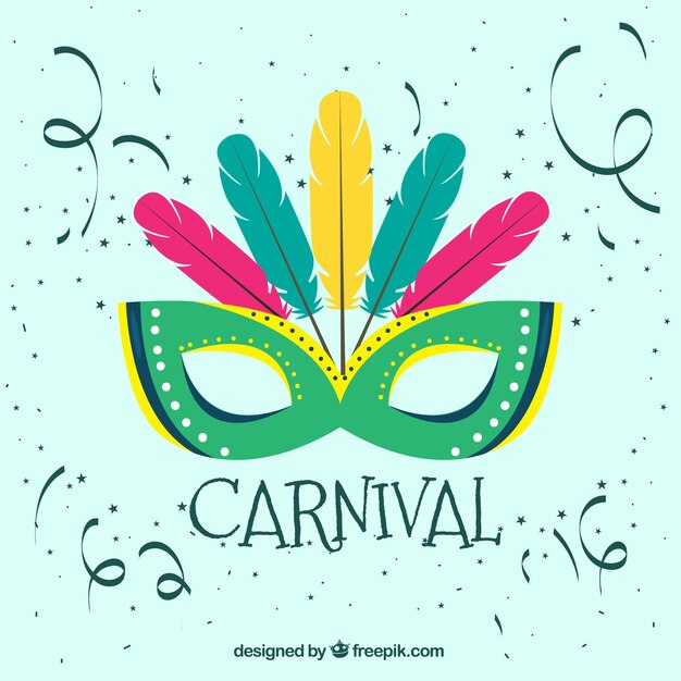 Fondo de carnaval con máscara verde