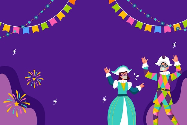 Vector gratuito fondo de carnaval plano