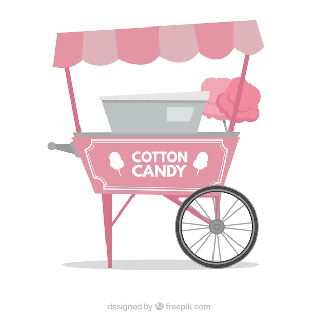 Fondo de carrito de algodones de azúcar de color rosa