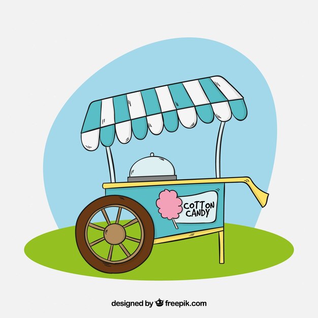 Fondo de carrito de algodones de azúcar