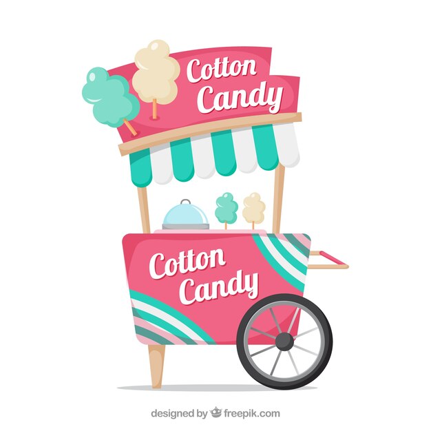 Fondo de carrito vintage de algodón de azúcar 