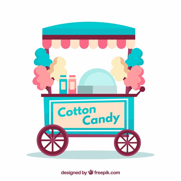 Fondo de carrito vintage de algodón de azúcar 