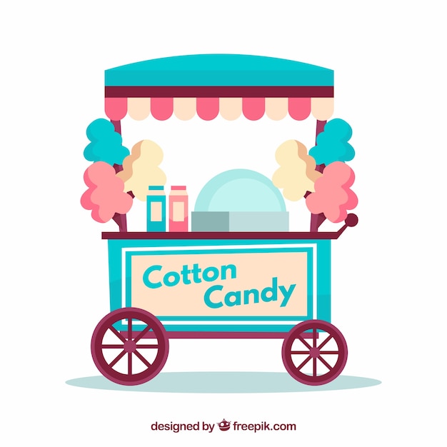 Fondo de carrito vintage de algodón de azúcar 