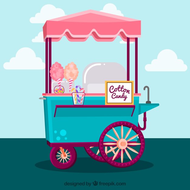 Fondo de carrito vintage de algodones de azúcar