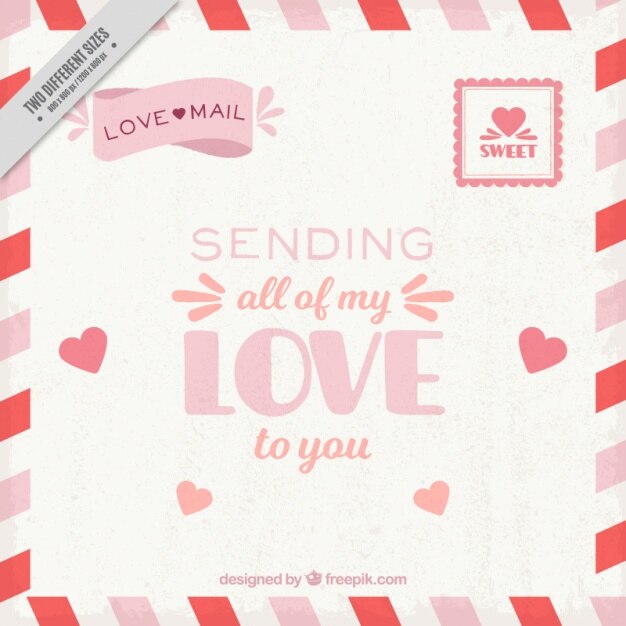 Fondo de carta de amor vintage