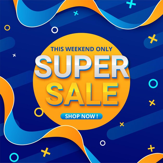 Fondo de cartel y banner de súper venta moderna