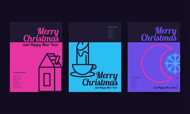 Fondo de cartel de invitación de fiesta de Navidad en estilo plano moderno