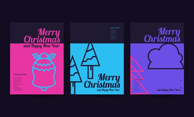 Fondo de cartel de invitación de fiesta de Navidad en estilo plano moderno