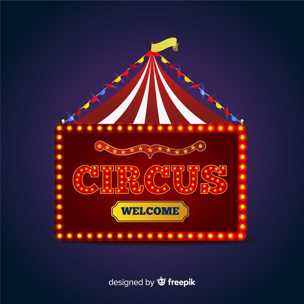 Fondo de cartel luminoso de circo