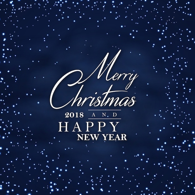 Fondo de cartel de noche oscura feliz Navidad y feliz año nuevo 2018