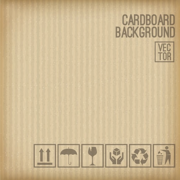 Vector gratuito fondo de cartón con conjunto de símbolos de cartón