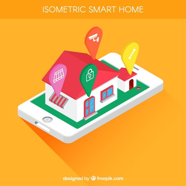Fondo de casa inteligente con control de teléfono inteligente