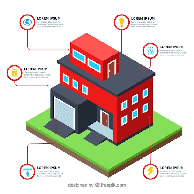 Vector gratuito fondo de casa inteligente en estilo isométrico