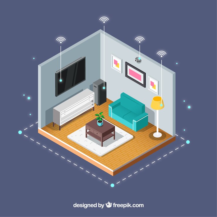 Vector gratuito fondo de casa inteligente