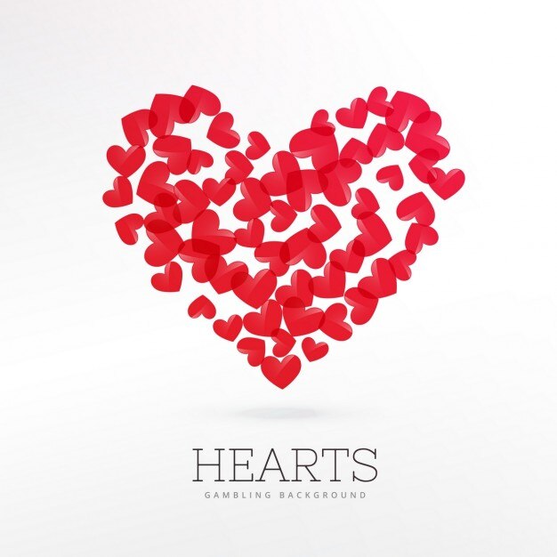 Fondo de casino de corazones rojos