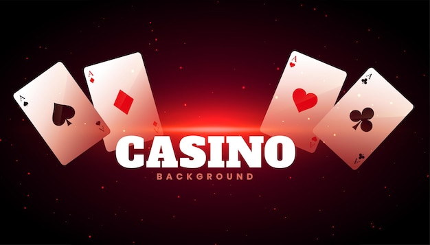 Vector gratuito fondo de casino con diseño de tarjetas ace