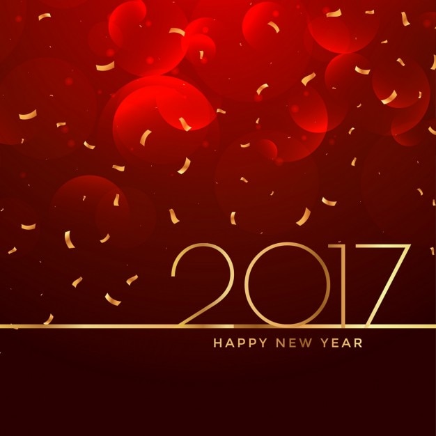 Vector gratuito fondo de celebración de año 2017 en color rojo