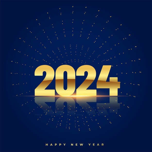 fondo de celebración del año nuevo 2024 con vector de efecto de luz brillante.