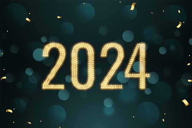 fondo de celebración del año nuevo de 2024 con vector de espacio de texto.