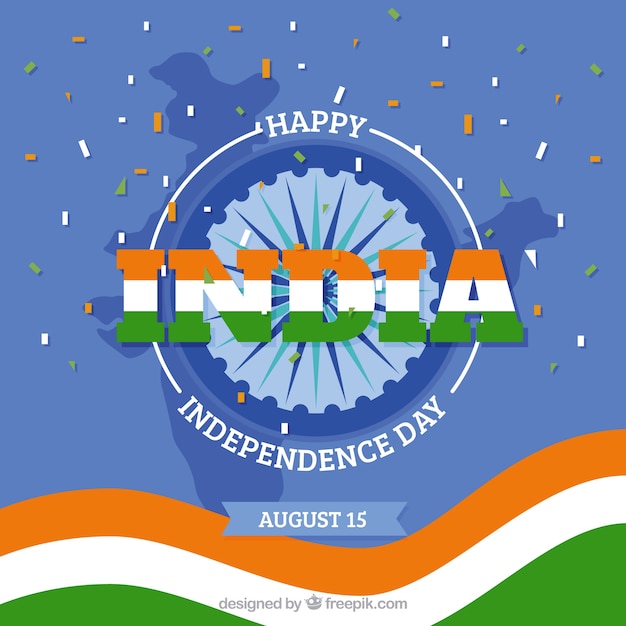 Vector gratuito fondo de celebración con bandera del día de la independencia india