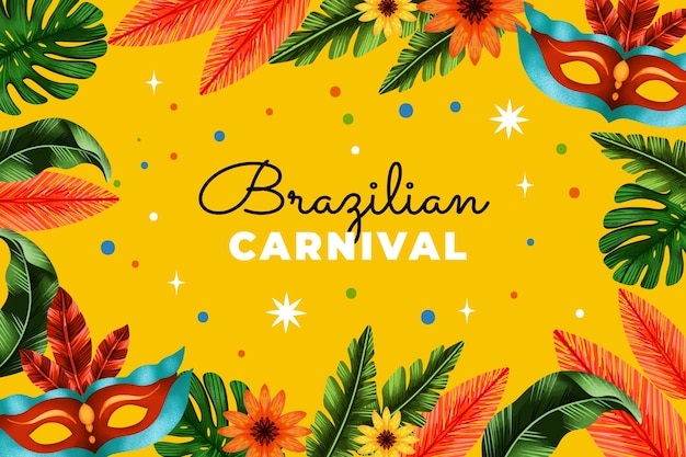 Vector gratuito fondo de celebración de carnaval brasileño acuarela