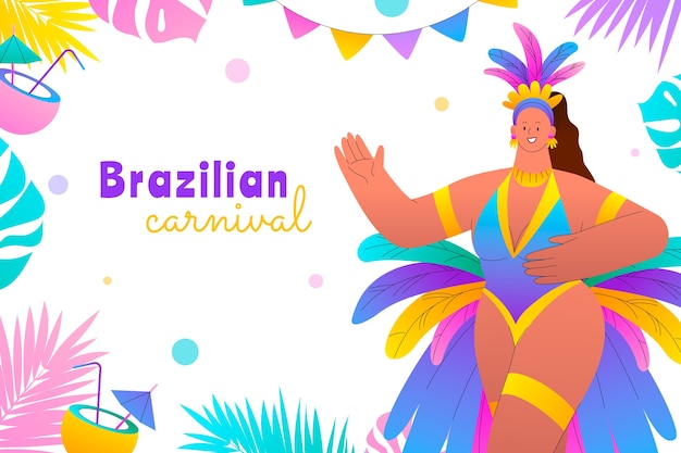 Vector gratuito fondo de celebración de carnaval brasileño degradado