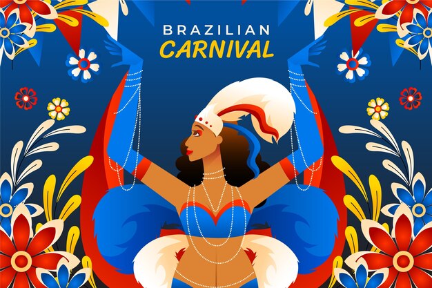 Vector gratuito fondo de celebración de carnaval brasileño degradado