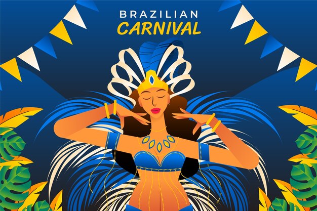 Vector gratuito fondo de celebración de carnaval brasileño degradado