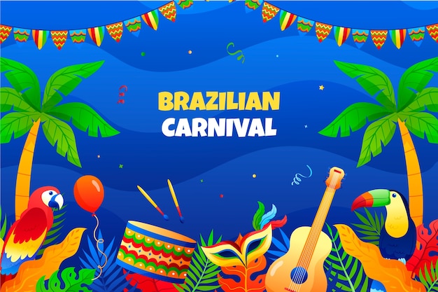 Vector gratuito fondo de celebración de carnaval brasileño degradado