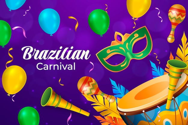 Vector gratuito fondo de celebración de carnaval brasileño realista