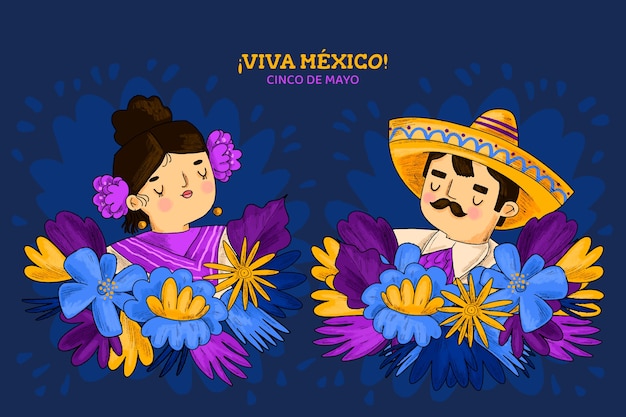 Vector gratuito fondo para la celebración del cinco de mayo