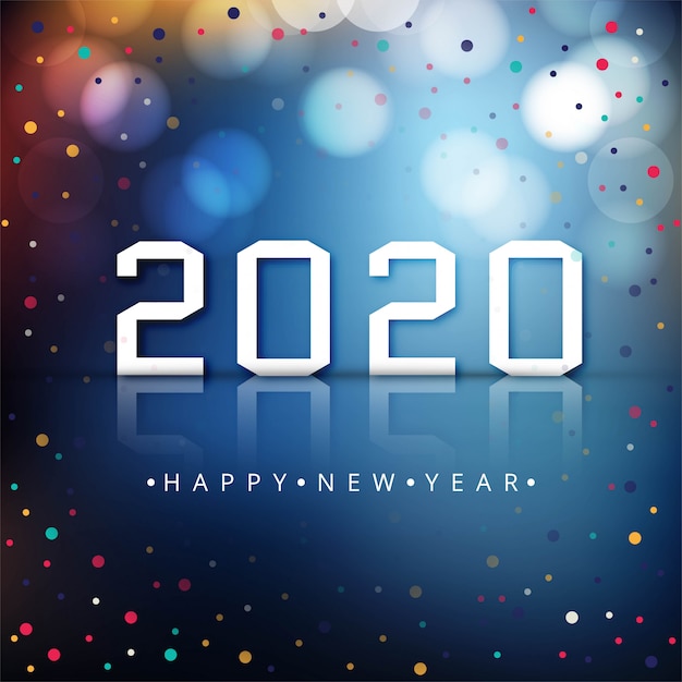 Vector gratuito fondo de celebración colorida feliz año nuevo 2020