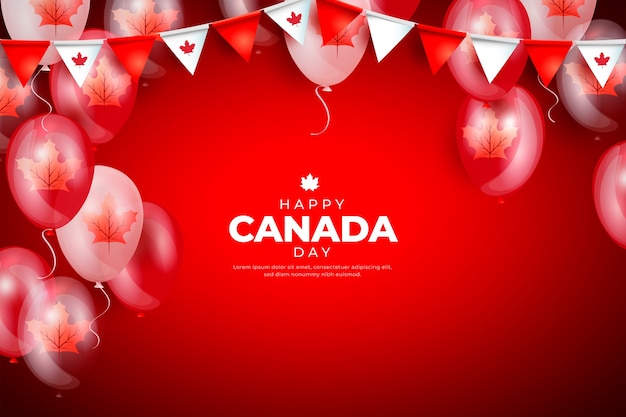 Vector gratuito fondo para la celebración del día de canadá