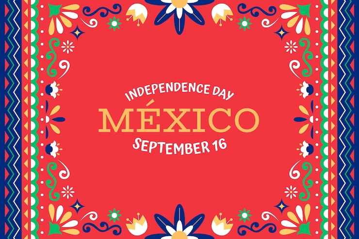 Vector gratuito fondo para la celebración del día de la independencia de méxico