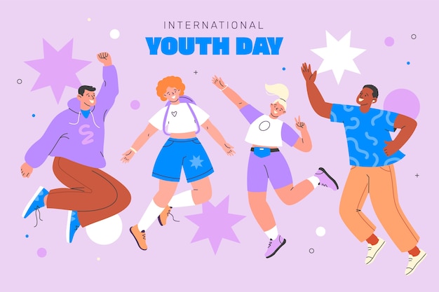 Fondo para la celebración del día internacional de la juventud.