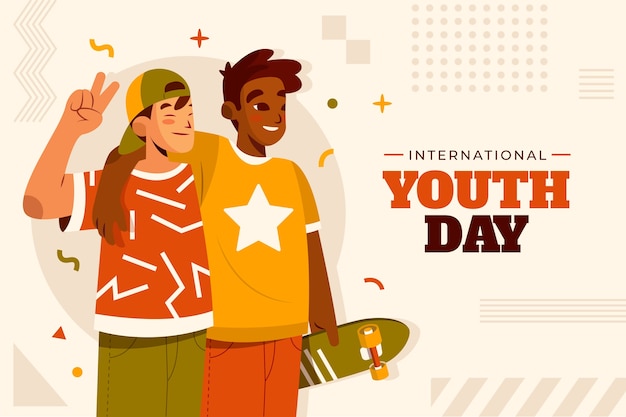 Vector gratuito fondo para la celebración del día internacional de la juventud.